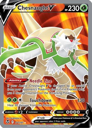 Chesnaught V (Full Art) 171  - Holofoil SWSH12 Silver Tempest - Ultra Rare