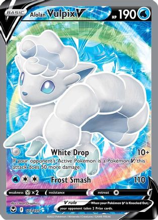 Alolan Vulpix V (Full Art) 173  - Holofoil SWSH12 Silver Tempest - Ultra Rare