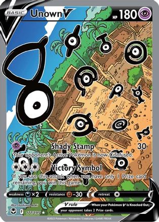 Unown V (Alternate Full Art) 177  - Holofoil SWSH12 Silver Tempest - Ultra Rare
