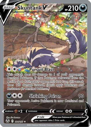 Skuntank V (Alternate Full Art) 181  - Holofoil SWSH12 Silver Tempest - Ultra Rare