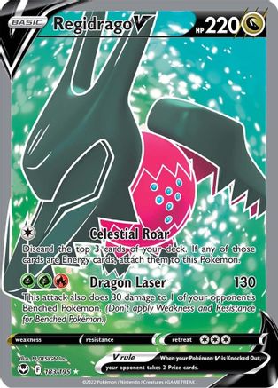 Regidrago V (Full Art) 183  - Holofoil SWSH12 Silver Tempest - Ultra Rare