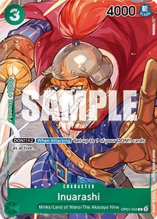Inuarashi (Box Topper) (OP01-034) - Romance Dawn Foil