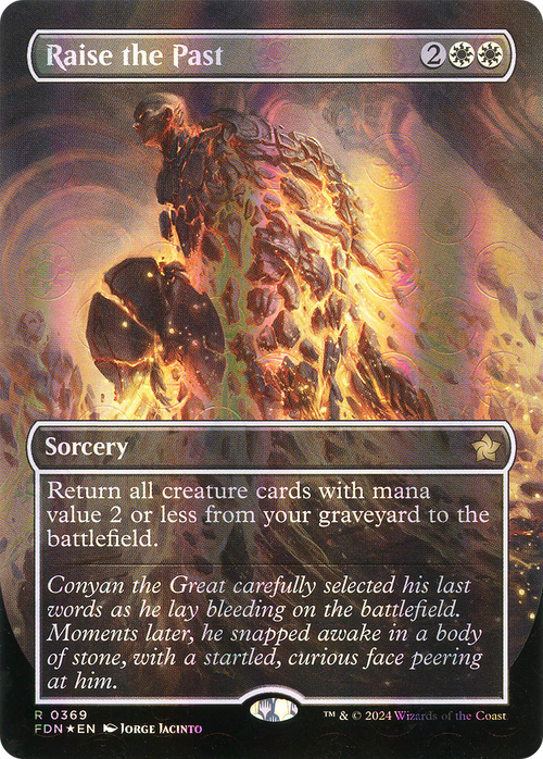 Raise the Past (Borderless) (Mana Foil) (FDN-369) - Foundations Foil