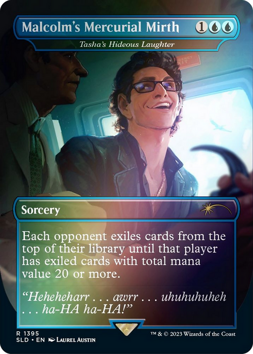 Malcolm's Mercurial Mirth - Tasha's Hideous Laughter (Rainbow Foil) (SLD-1395) - Secret Lair Drop / Malcolm's Mercurial Mirth (Borderless) Foil