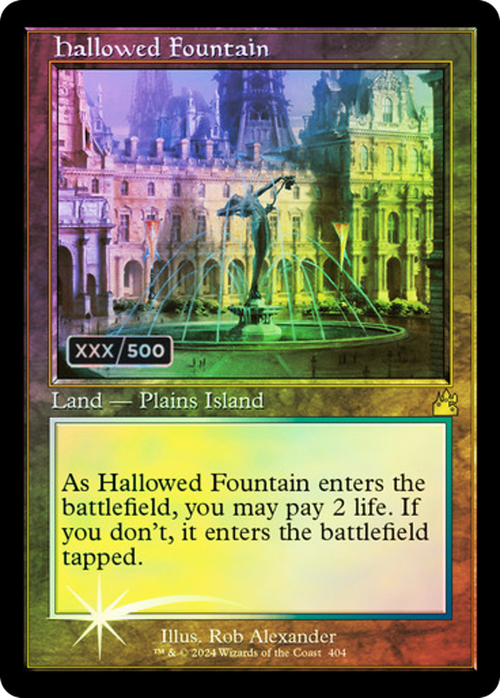 Hallowed Fountain (Retro Frame) (Serial Numbered) (RVR-404) - Ravnica Remastered Foil
