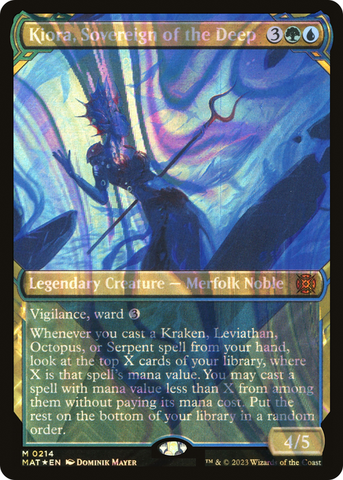 Kiora, Sovereign of the Deep (Halo Foil) (MAT-214) - March of the Machine: The Aftermath: (Showcase) Foil