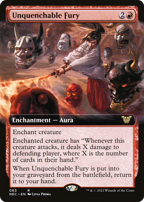 Unquenchable Fury (Extended Art) (NEC-063) - Neon Dynasty Commander: (Extended Art)