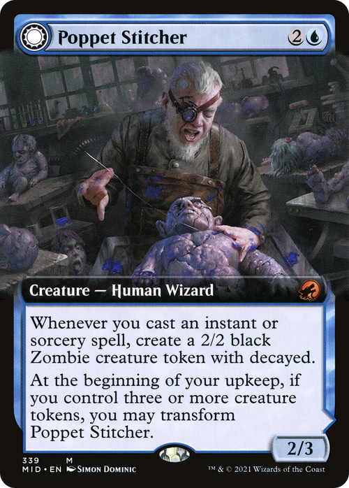Poppet Stitcher (Extended Art) (MID-339) - Innistrad: Midnight Hunt: (Extended Art, Double Faced Transform)