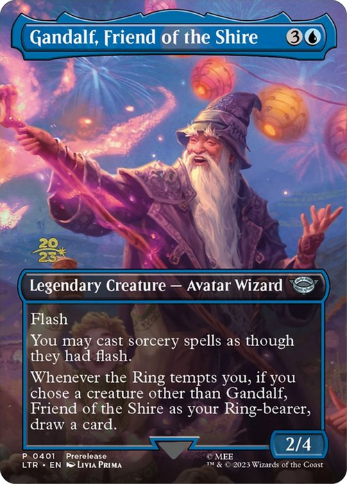 Gandalf, Friend of the Shire (PRE-401) - Tales of Middle-earth Promos (Borderless) Foil