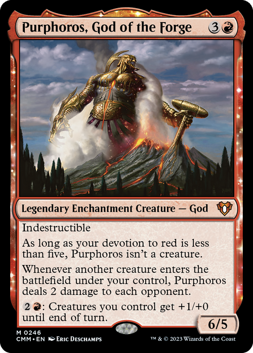 Purphoros, God of the Forge (CMM-246) - Commander Masters: (enchantment) Foil