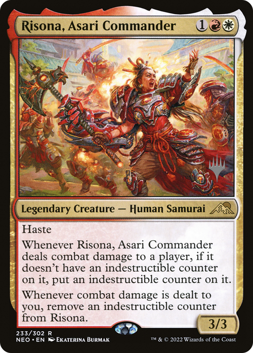 Risona, Asari Commander (PPNEO-233) - Kamigawa: Neon Dynasty Promos Foil