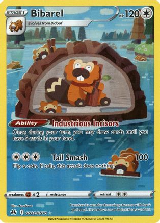 Bibarel GG25  - Holofoil SWSH Crown Zenith Galarian Gallery - Ultra Rare