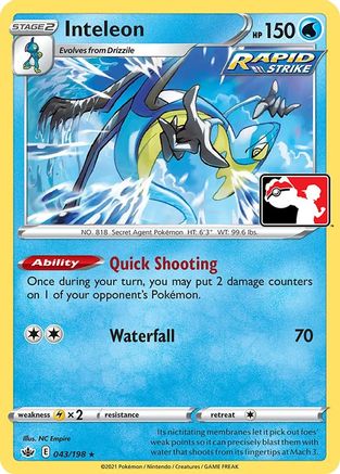 Inteleon (43)/198  - Holofoil Prize Pack Series Cards - Rare