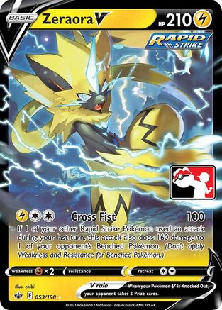 Zeraora V/198  - Holofoil Prize Pack Series Cards - Ultra Rare