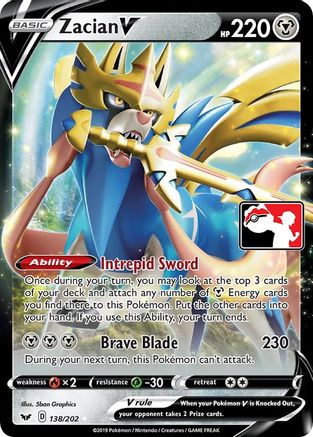 Zacian V/202  - Holofoil Prize Pack Series Cards - Ultra Rare