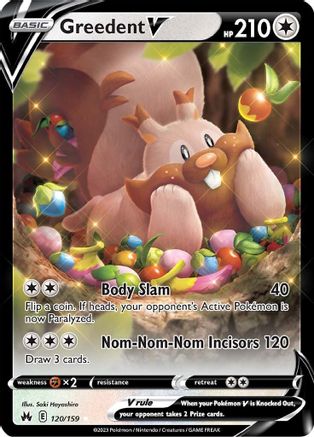 Greedent V 120  - Holofoil SWSH Crown Zenith - Ultra Rare