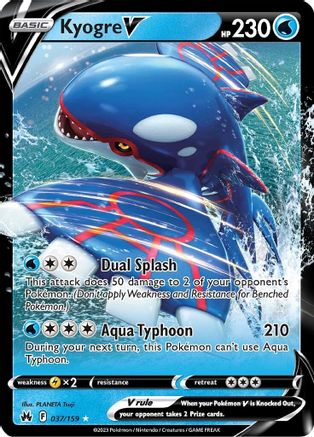 Kyogre V 037  - Holofoil SWSH Crown Zenith - Ultra Rare