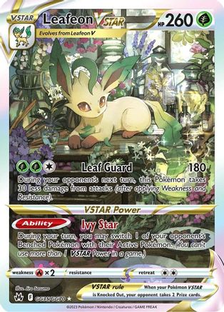 Leafeon VSTAR GG35  - Holofoil SWSH Crown Zenith Galarian Gallery - Ultra Rare