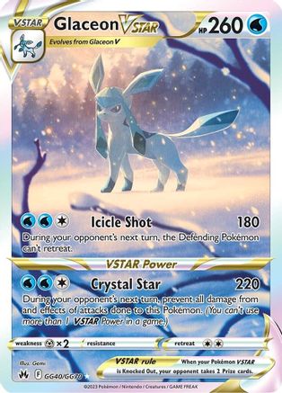 Glaceon VSTAR GG40  - Holofoil SWSH Crown Zenith Galarian Gallery - Ultra Rare