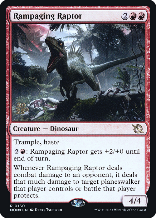 Rampaging Raptor (PRE-160) - March of the Machine Promos Foil