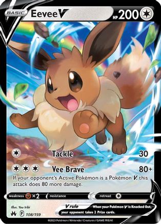 Eevee V 108  - Holofoil SWSH Crown Zenith - Ultra Rare
