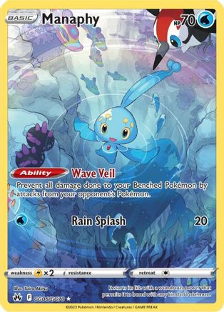 Manaphy GG06  - Holofoil SWSH Crown Zenith Galarian Gallery - Ultra Rare