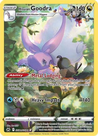 Hisuian Goodra GG21  - Holofoil SWSH Crown Zenith Galarian Gallery - Ultra Rare