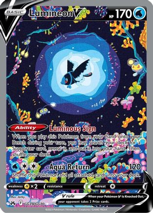 Lumineon V GG39  - Holofoil SWSH Crown Zenith Galarian Gallery - Ultra Rare