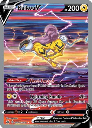 Raikou V GG41  - Holofoil SWSH Crown Zenith Galarian Gallery - Ultra Rare