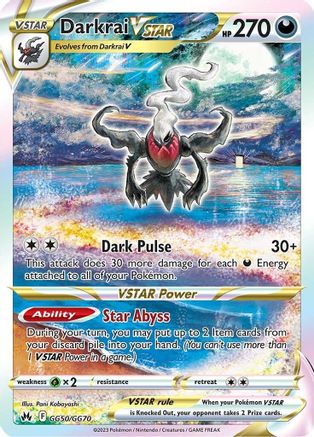 Darkrai VSTAR GG50  - Holofoil SWSH Crown Zenith Galarian Gallery - Ultra Rare