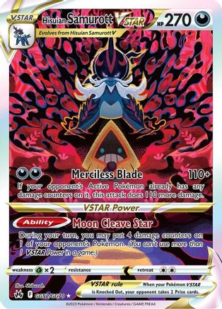Hisuian Samurott VSTAR GG52  - Holofoil SWSH Crown Zenith Galarian Gallery - Ultra Rare