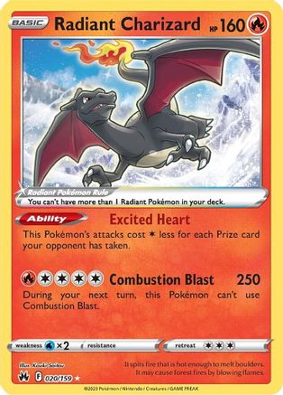Radiant Charizard 020  - Holofoil SWSH Crown Zenith - Radiant Rare