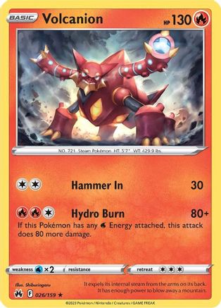 Volcanion 026  - Holofoil SWSH Crown Zenith - Holo Rare