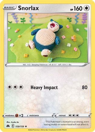 Snorlax 109  SWSH Crown Zenith - Rare