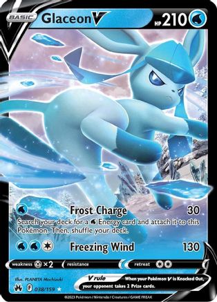 Glaceon V 038  - Holofoil SWSH Crown Zenith - Ultra Rare