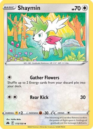 Shaymin 115  - Reverse Holofoil SWSH Crown Zenith - Uncommon