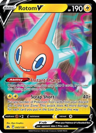 Rotom V 045  - Holofoil SWSH Crown Zenith - Ultra Rare