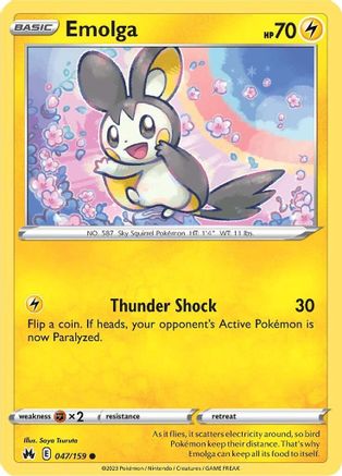 Emolga 047  - Reverse Holofoil SWSH Crown Zenith - Common