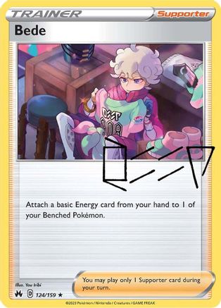 Bede 124  - Reverse Holofoil SWSH Crown Zenith - Holo Rare