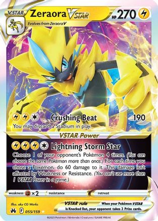 Zeraora VSTAR 055  - Holofoil SWSH Crown Zenith - Ultra Rare