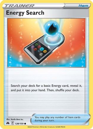 Energy Search 128  - Reverse Holofoil SWSH Crown Zenith - Common