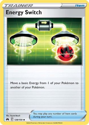 Energy Switch 129  - Reverse Holofoil SWSH Crown Zenith - Uncommon