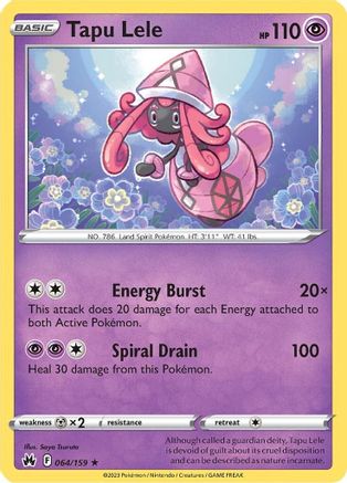 Tapu Lele 064  - Holofoil SWSH Crown Zenith - Holo Rare