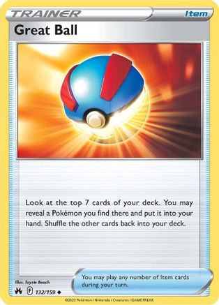 Great Ball 132  SWSH Crown Zenith - Uncommon