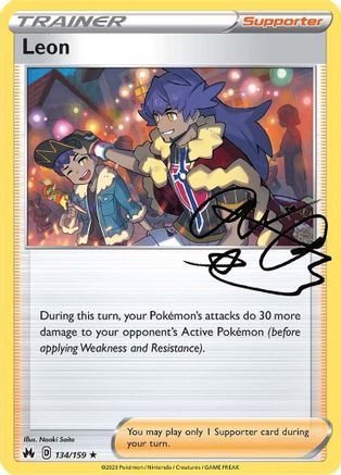 Leon 134  - Reverse Holofoil SWSH Crown Zenith - Holo Rare