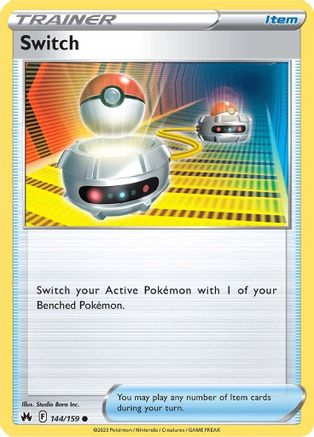 Switch 144  - Reverse Holofoil SWSH Crown Zenith - Common