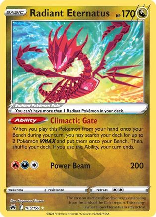 Radiant Eternatus 105  - Holofoil SWSH Crown Zenith - Radiant Rare