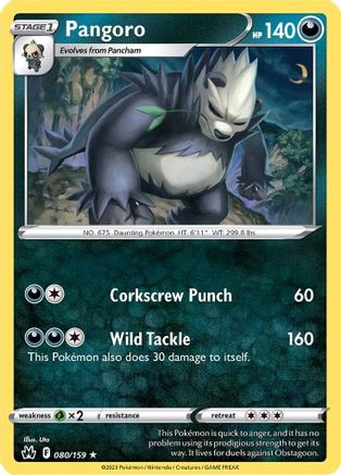 Pangoro 080  SWSH Crown Zenith - Rare