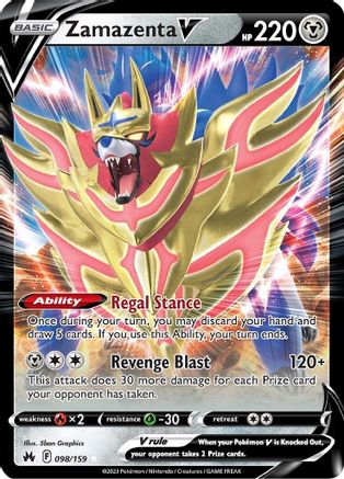 Zamazenta V 098  - Holofoil SWSH Crown Zenith - Ultra Rare