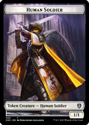 Human Soldier // Elephant Double-sided Token (ONC-) - Commander: Phyrexia: All Will Be One